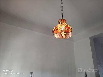 Coppia di lampadari ,di vetro cattedrale