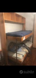 letto a castello a scomparsa con materassi