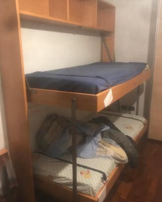 letto a castello a scomparsa con materassi