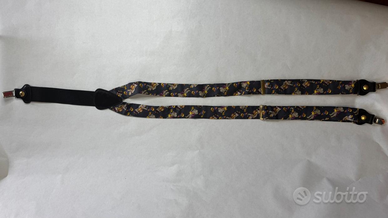 Bretelle Vintage In Pelle PU Per Uomo - Larghezza 2,5 Cm, Design A Y, 4 Clip, Regolabili - Regalo Per Papà E Marito