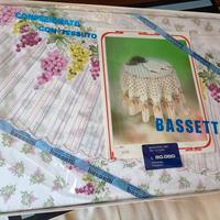 Tovaglia rotonda BASSETTI anni 70+ 6 TOVAGLIOLI 