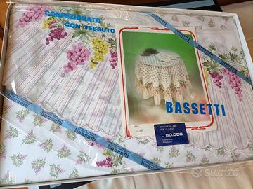 Tovaglia rotonda BASSETTI anni 70+ 6 TOVAGLIOLI 