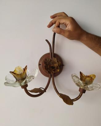 Lampadario due luci murano