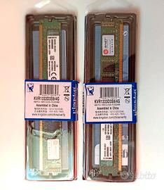 2 Pezzi - Kingston 4 GB KVR1333D3S9/4G Memorie Ram