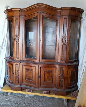 Mobile vetrina credenza con ante e vetri bombati