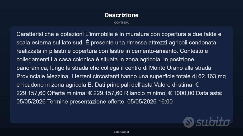 Immobile in asta di 186 m² con più di 5 locali a M - Altro