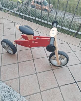 bici bambini Montessoriana in legno 