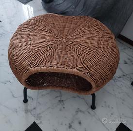 Poggiapiedi con contenitore, rattan-antracite