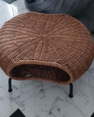 Poggiapiedi con contenitore, rattan-antracite