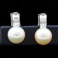 ORECCHINI MONACHELLE ORO 18KT CON PERLE E DIAMANTI