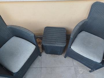 set giardino 2 poltrone