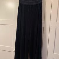 Pantaloni palazzo velluto blu Only