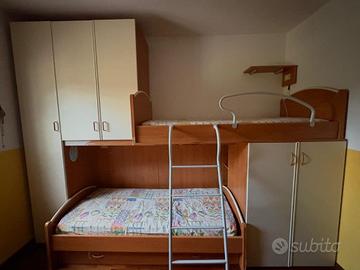 camera da letto 3 letti + libreria