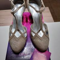 Scarpe Eleganti color Platino / Glitter num.40 