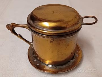 VECCHIA ANTICA TISANIERA TEIERA IN OTTONE VINTAGE 