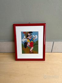 Quadro vintage Pinocchio fatto con il punto croce