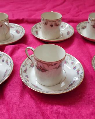 servizio 6 tazzine con piattini porcellana bavaria