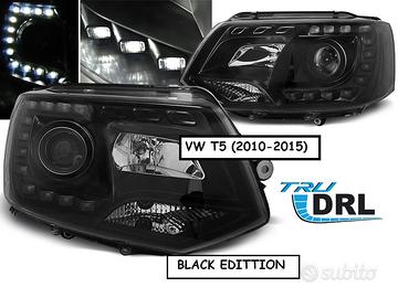 Coppia fanali neri led per VW T5 2009>2015