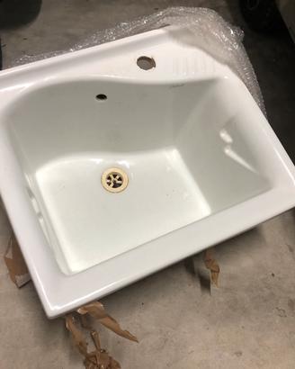 Lavatoio dolomite in ceramica con foro miscelatore