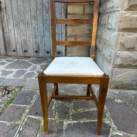 6 Sedie color noce con seduta imbottita