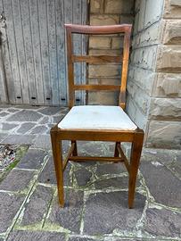 6 Sedie color noce con seduta imbottita