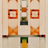 Dipinto geometrico astratto vintage opera quadro