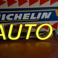 insegna luminosa vintage AUTO neon Vetro Anni 70/8
