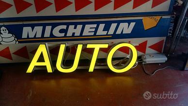 insegna luminosa vintage AUTO neon Vetro Anni 70/8