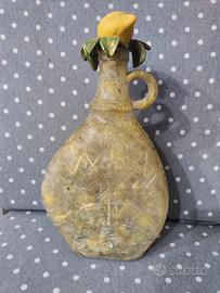 Bottiglia in vetro con decori decoupage artigianal