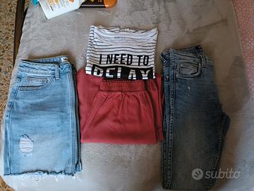 Set pantalone + jeans + gonna + tshirt