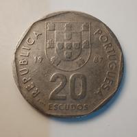 Moneta 20 Escudos Portogallo anno 1987