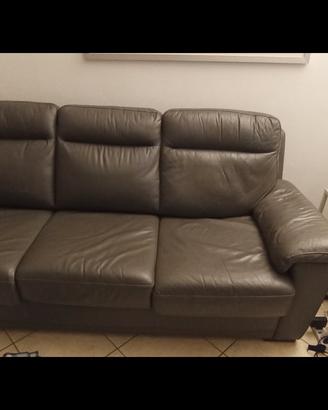 Divano letto in vera pelle