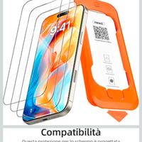 3 vetri temperati iphone 16 pro max