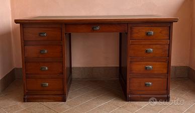SCRIVANIA modernariato vintage in legno massello
