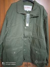 GIACCA VERDE SFODERATA IN COTONE XL CON CACCIATORA