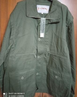GIACCA VERDE SFODERATA IN COTONE XL CON CACCIATORA