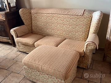 Divano tre posti + pouf completamente sfoderabile