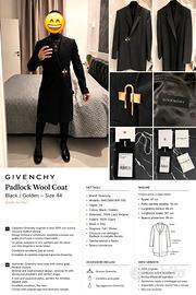 Givenchy Padlock Wool Coat Nero