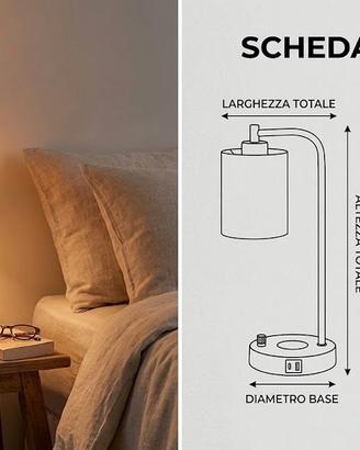 Lampada da comodino LED con ricarica wireless