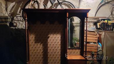 mobile appendiabiti con specchio, panca e cassetto