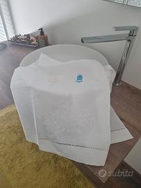 nuovo set asciugamani lino ricamo scuola Firenze