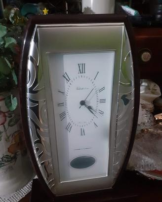 orologio  a pendolo da tavolo cornice argento