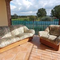 divano e poltrona letto in rattan