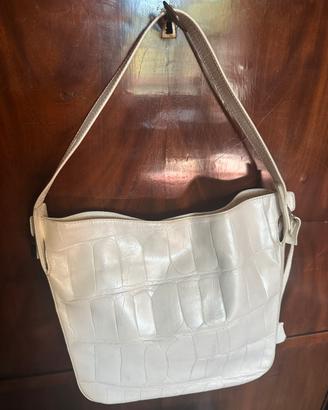 Borsa a spalla Gherardini in pelle bianca