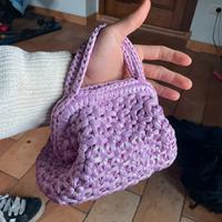 borsa rosa brillantinato