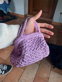 borsa rosa brillantinato