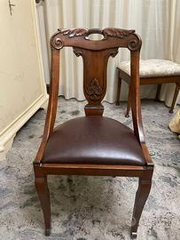 Scrivania classica in legno con sedia - vintage