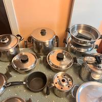 Batteria pentole acciaio inox 18/10 spessore 1 cm