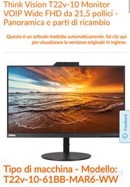 Monitor PC  Lenovo thinkpad 21.5 
