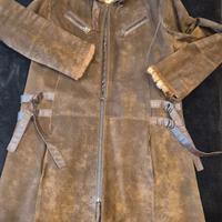 Cappotto lungo in vera pelle scamosciata – tg 46